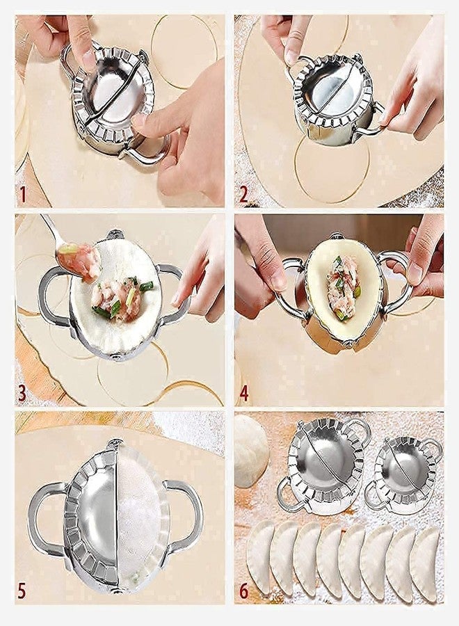 DIVYABHAV WITH D Divyabhav® Momos Maker Stainless Steel Momo Dumpling Maker Momos Maker Dough Press Mould Wrapper Dough Cutter for Kitchen Making Tools (1 pcs) - Image 5