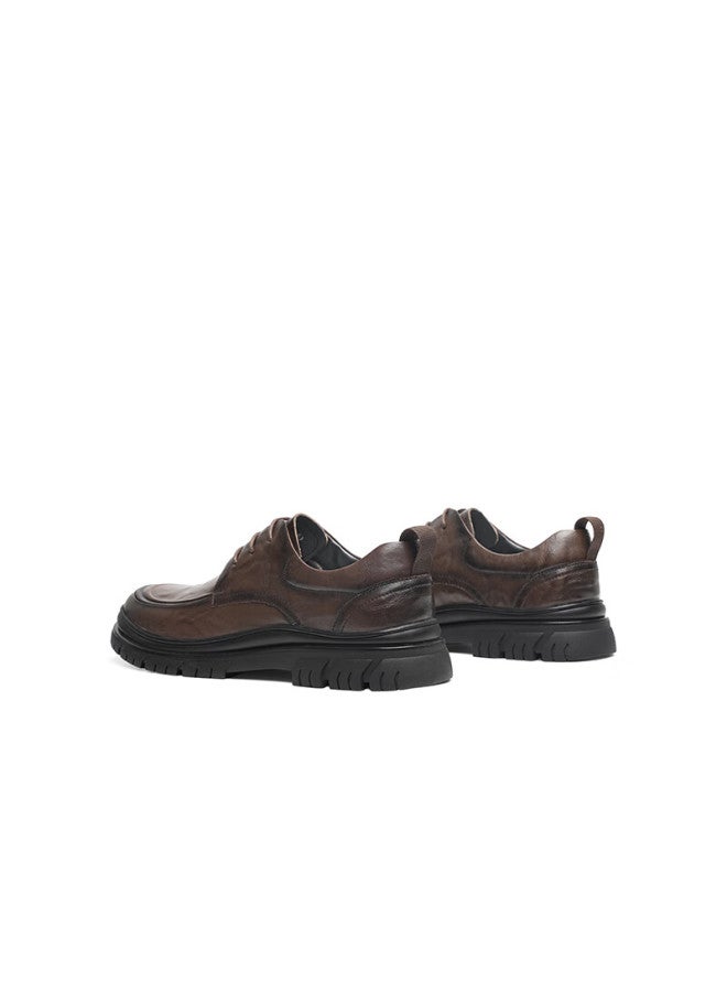 Red Dragonfly Men's Leather Shoes Spring Autumn Men's Shoes Lace-up Genuine Leather Formal Shoes Business Work Shoes Wta34061 Brown 40 - Image 3
