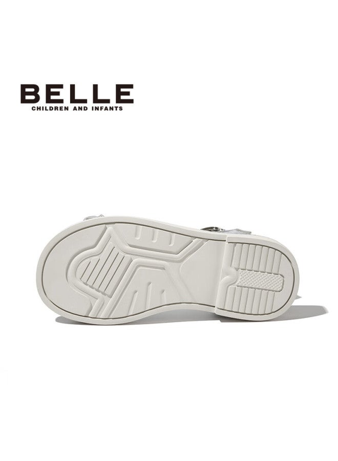 Belle Kids Summer Sandals Girls Princess Shoes Fashion Crystal Flats Silver Size 35 - Image 3