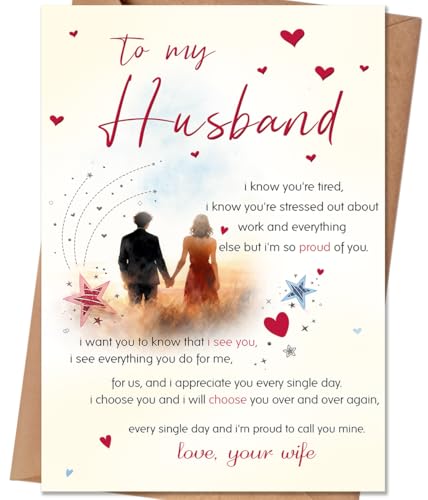 HEJOYN Happy Birthday Cards & Gift for Husband from Wife, Husband Birthday Card, Funny Bday Gifts for Men Him - Image 1