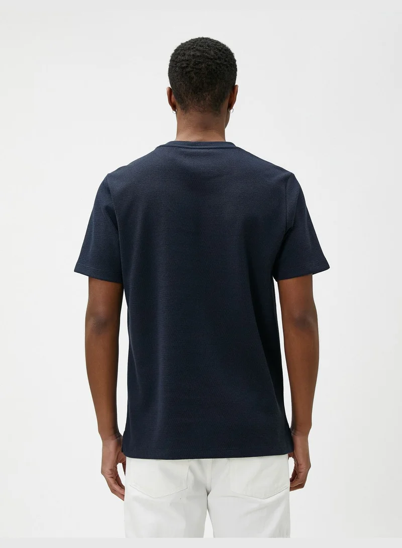 KOTON Varsity T-Shirt Embroidered Crew Neck Short Sleeve