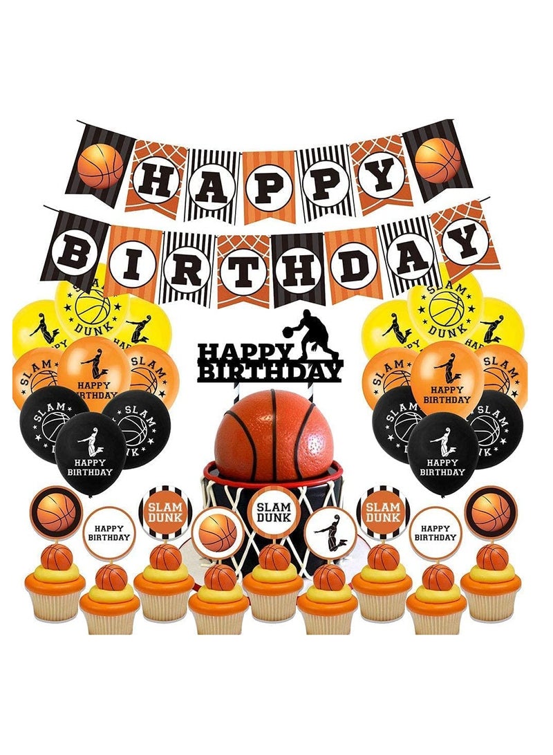 Birthday Decorations Happy Party Balloons Banner Supplies for Boys Men Kids Cake Decor Suit Baby Shower - Image 1