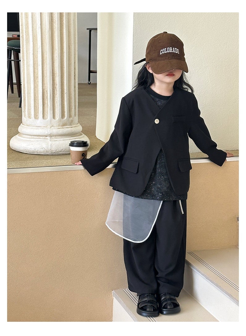 Shougu Girls' Fashionable Small Suit Set - Image 1