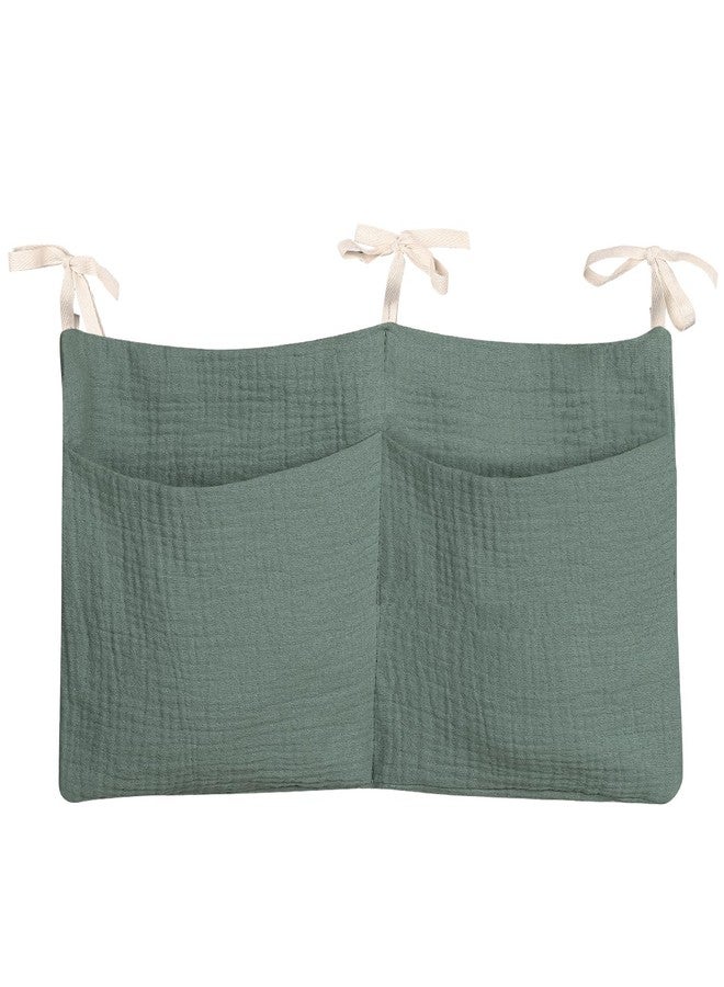 zonBroth Dormitory Bed-Bunk Organizing Bag Nappy-bags Organizer Bedside Hanging Bags Milk Bottle Bib-Storage Bag Crib Organizer Bag Baby Nappy-Bag cotton (Light green) - Image 1