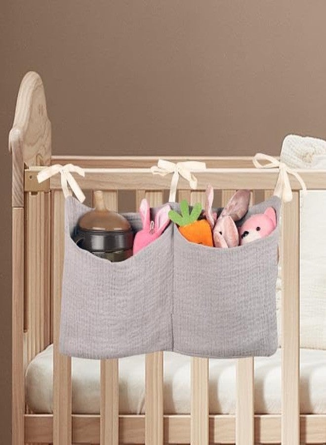 zonBroth Dormitory Bed-Bunk Organizing Bag Nappy-bags Organizer Bedside Hanging Bags Milk Bottle Bib-Storage Bag Crib Organizer Bag Baby Nappy-Bag cotton (Light green) - Image 2