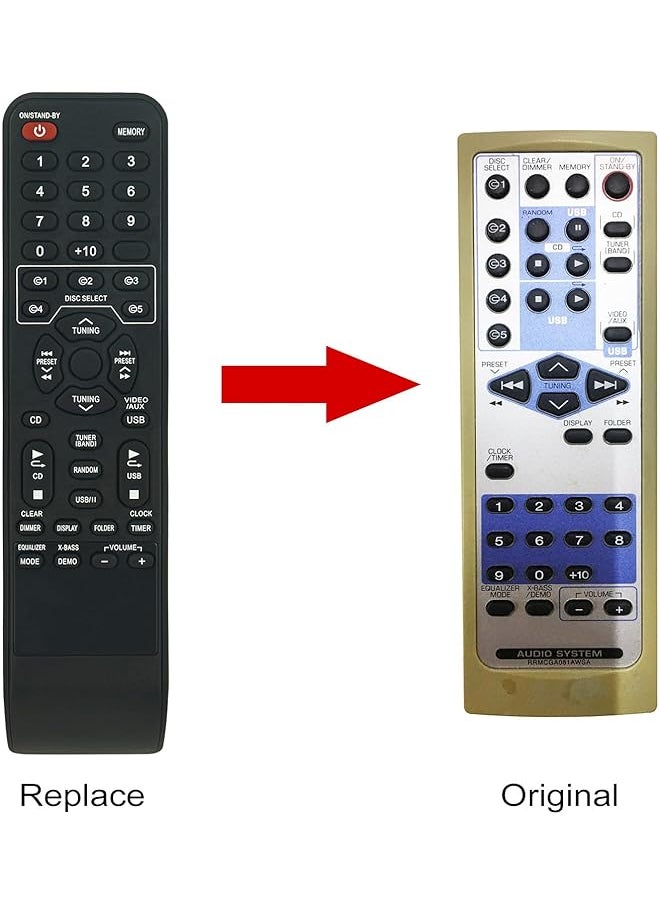 جهاز التحكم عن بعد البديل Rrmcga081Awsa Ga081Awsa مناسب لنظام الصوت Sharp Xl Uh240 Xluh240W Xl Uh242 Xluh240 Xl Uh240W Xluh242