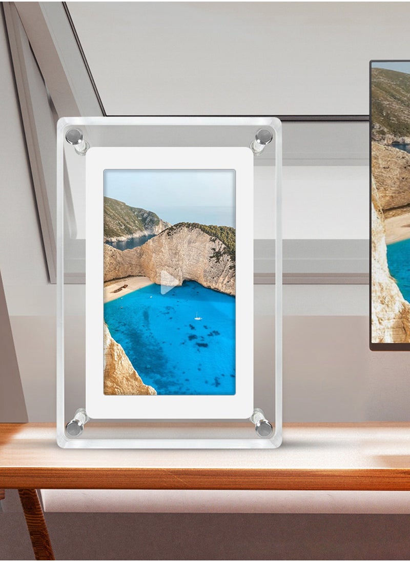 Sharpdo Wi-Fi Digital Photo Frame, 7 inch Smart Electronic Picture Acrylic Frame with 800*480 IPS Touch Screen, Built-in 8 GB Memory, Share Moments Instantly via App  - Image 2