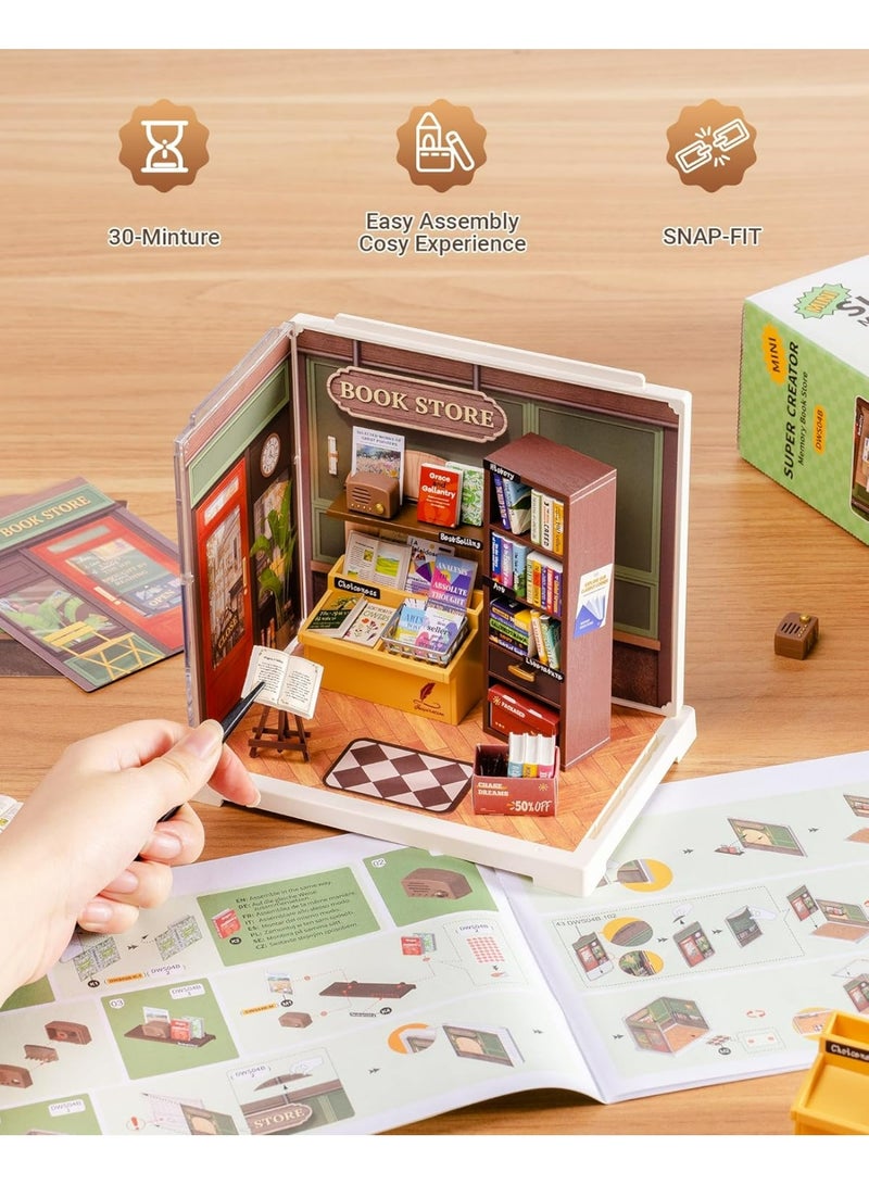 ROBOTIME 3D PUZZLE Rolife Memory Book Store DIY Miniature House DWS04B - Image 3