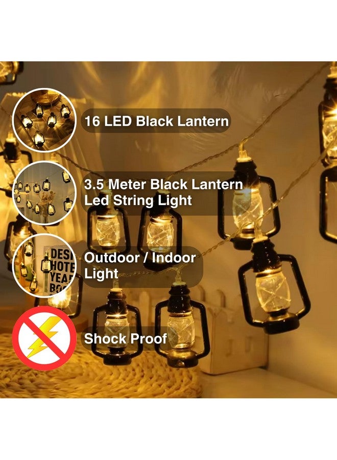 One94Store Fairy 14 LED Black Lantern Fairy String Lights for Home Decoration | Festival Decor Lights Diwali Christmas | Warm White - Image 4