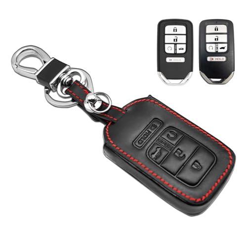 MECHCOS غطاء مفتاح جلد متوافق مع هوندا أكورد باسبور CR-V سيفيك بايلوت HR-V إنسايت - Image 1