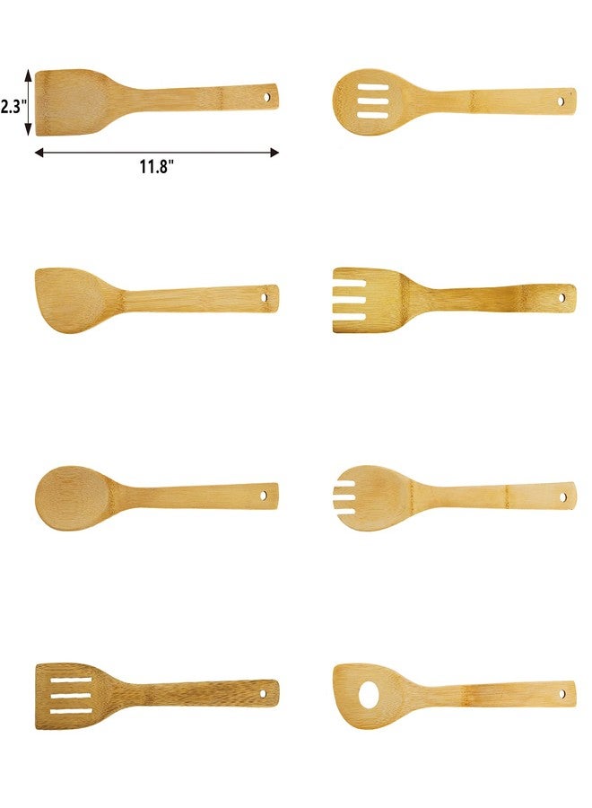 DEAYOU 16 PCS Bamboo Kitchen Utensils, Wood Spoons Spatula Set for Cooking, Nonstick Natural Cooking Utensils for Cookware, Wok, Everyday Use, Mothers Day Gifts, Housewarming Gifts - Image 2
