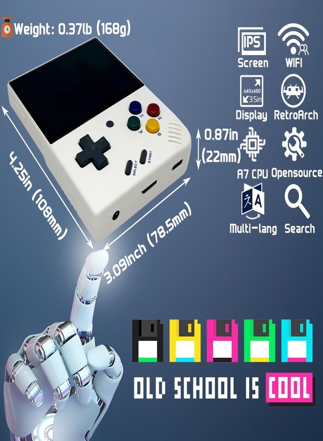 FINGEREVO Miyoo Mini Plus Handheld Game Console 3.5-inch 640*480 IPS Screen 3000mAh Miyoo-Mini+ with Portable Case White - Image 5