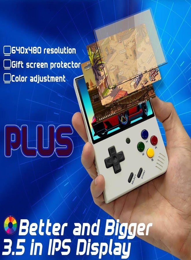 FINGEREVO Miyoo Mini Plus Handheld Game Console 3.5-inch 640*480 IPS Screen 3000mAh Miyoo-Mini+ with Portable Case White - Image 2
