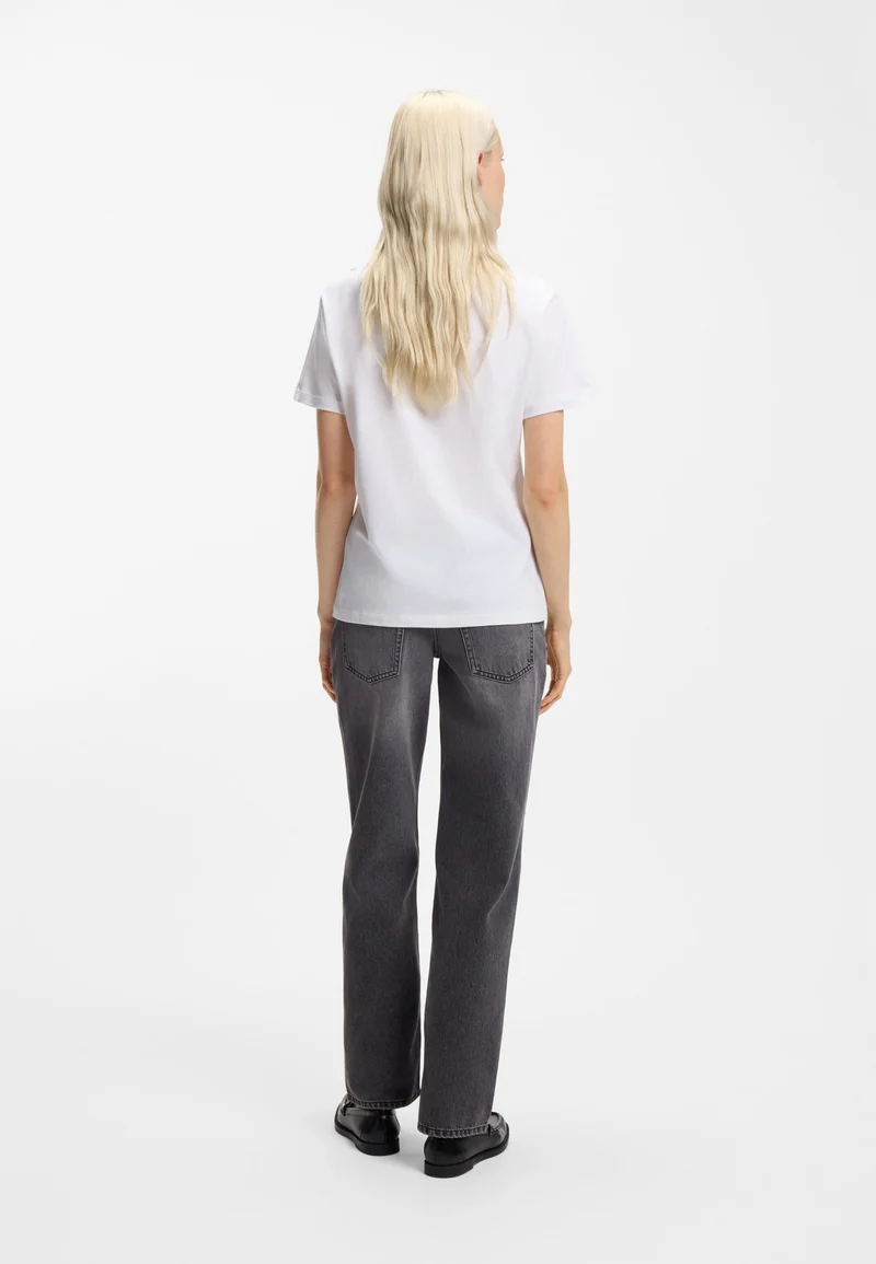 HUGO Cotton-jersey T-shirt with heart logo