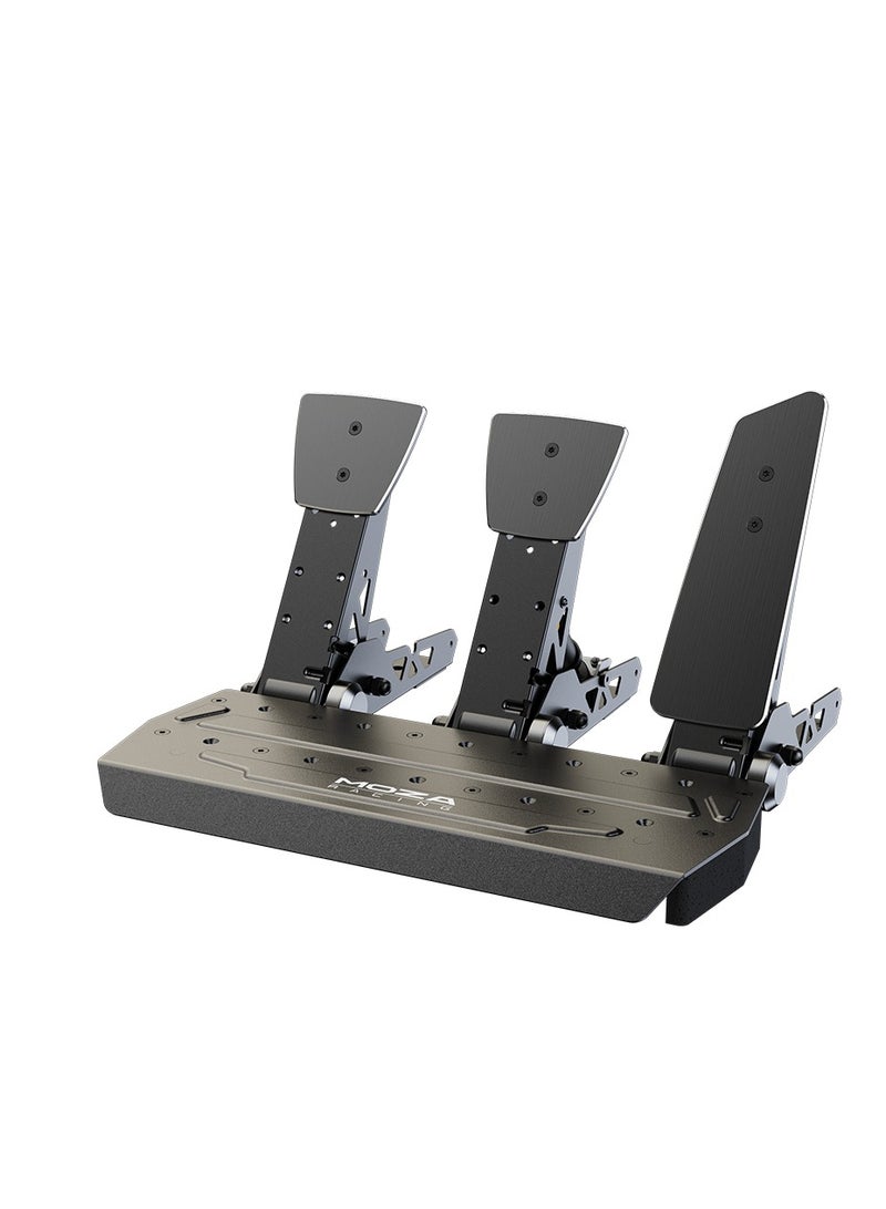 موزة مجموعة دواسات MOZA SR-P ثلاثية لمحاكاة السباق – بنزين + فرامل Load Cell + قابض، ألومنيوم CNC، قابلة للتعديل، متوافقة مع USB وقواعد MOZA (كمبيوتر)