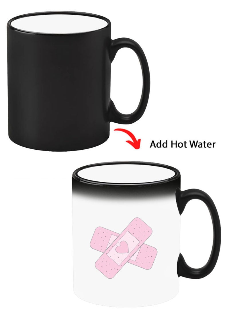 Theodor Color Changing Heat Sensitive Ceramic Mug, Image Revealed When HOT Liquid is Added! Bandaid - Image 1