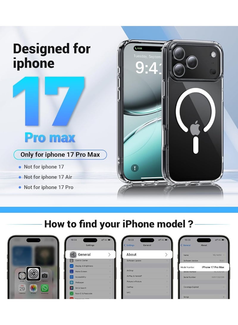 Case Magnetic Case for iPhone 17 Pro Max Anti-Slip Military Grade Drop Protection Camera Protection Skin-Friendly Slim Matte Shockproof Ultra Clear Protective Case - Image 5