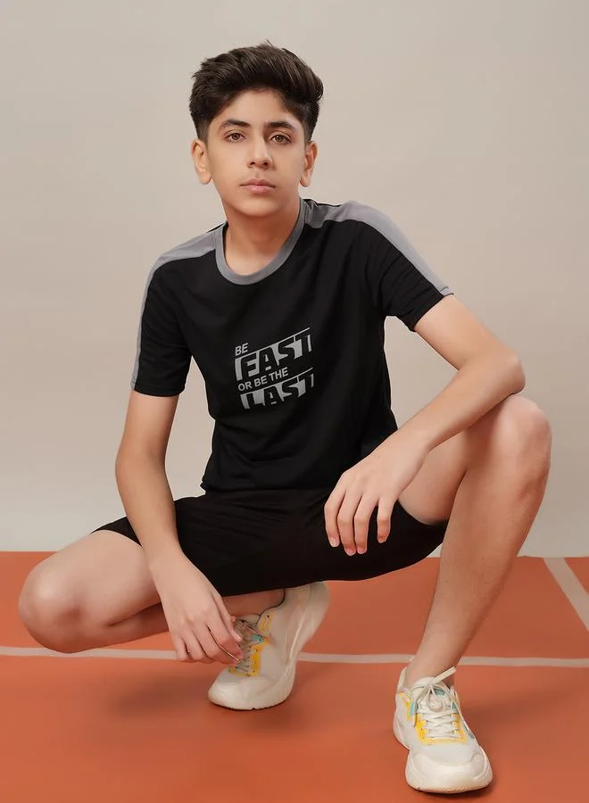 Technosport  Color Block Short Sleeve Regular Fit T-Shirt for Men | Best Price UAE