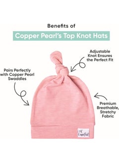 Copper Pearl Copper Pearl Baby Beanie Hat Top Knot - Solids2  - Image 2