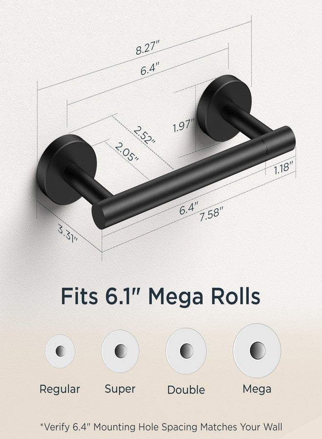 FORIOUS Toilet Paper Holder Wall Mount, Stainless Steel Rustproof Double Post Pivoting Tissue Roll Holder for Bathroom, Commercial Toilet Paper Dispenser, Matte Black - Image 3