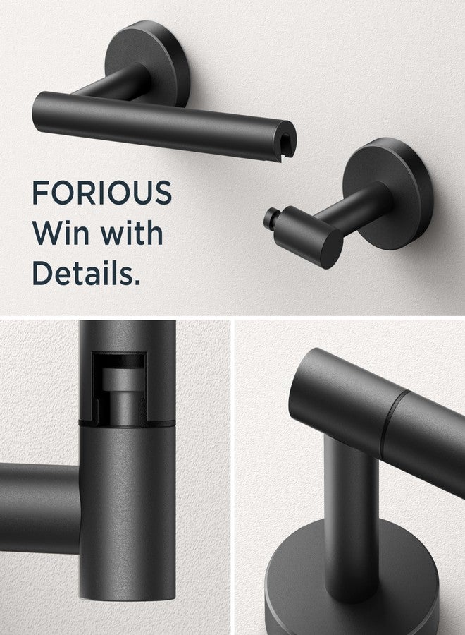 FORIOUS Toilet Paper Holder Wall Mount, Stainless Steel Rustproof Double Post Pivoting Tissue Roll Holder for Bathroom, Commercial Toilet Paper Dispenser, Matte Black - Image 5