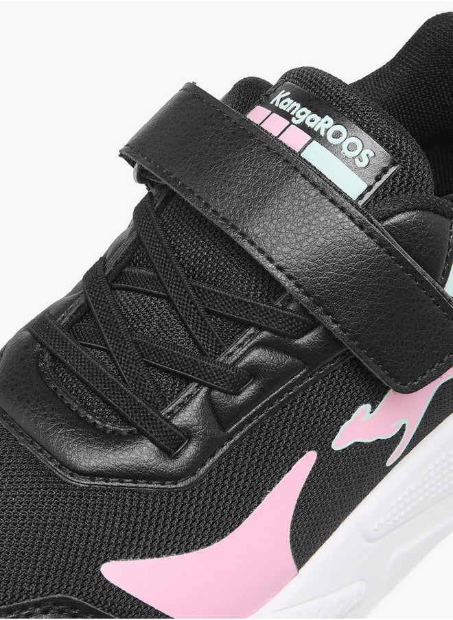 kangaROOS Girls' Logo Detail Sports Shoes with Hook and Loop Closure  - Image 4