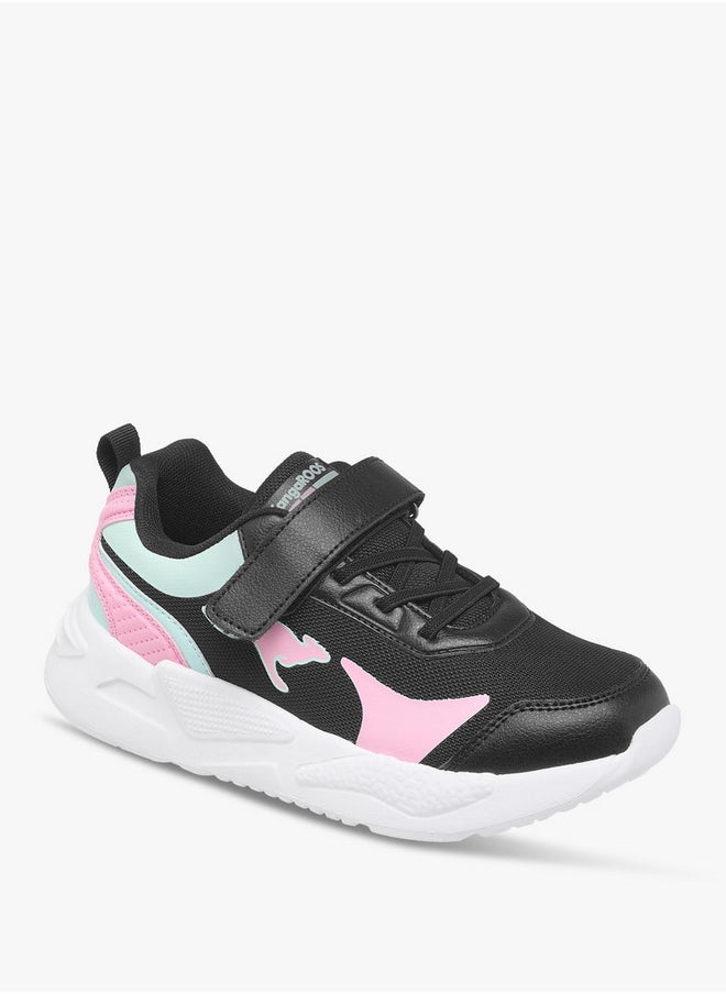 kangaROOS Girls' Logo Detail Sports Shoes with Hook and Loop Closure  - Image 2