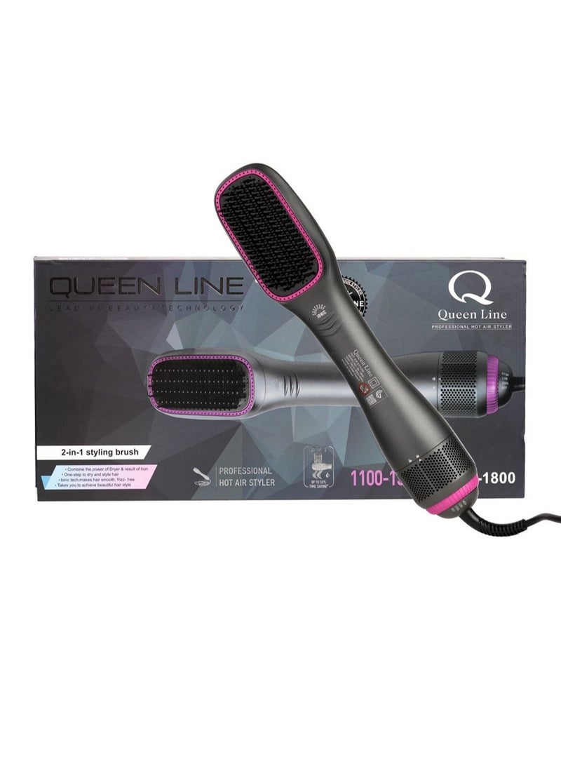 Queen Line Pink ceramic hair dryer and styler 43 cm - Image 1