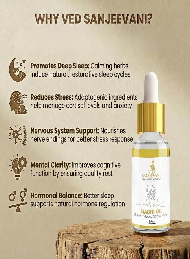 Ved Sanjeevani, Sleep-Inducing Stress Relief Nabhi Oil | For Relaxation & Sleep Quality | With Herbal Aromatherapy | 30 ml - Image 4