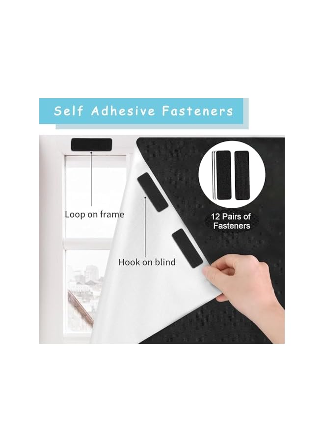 The Bros Blackout Blind, 118"" x 57"" Portable Blackout Blinds Stick On Window No Drill, Blackout Material Blinds Blackout Curtains for Home Office Nursery Bedroom Car No Drill Travel Blackout Blind - Image 4