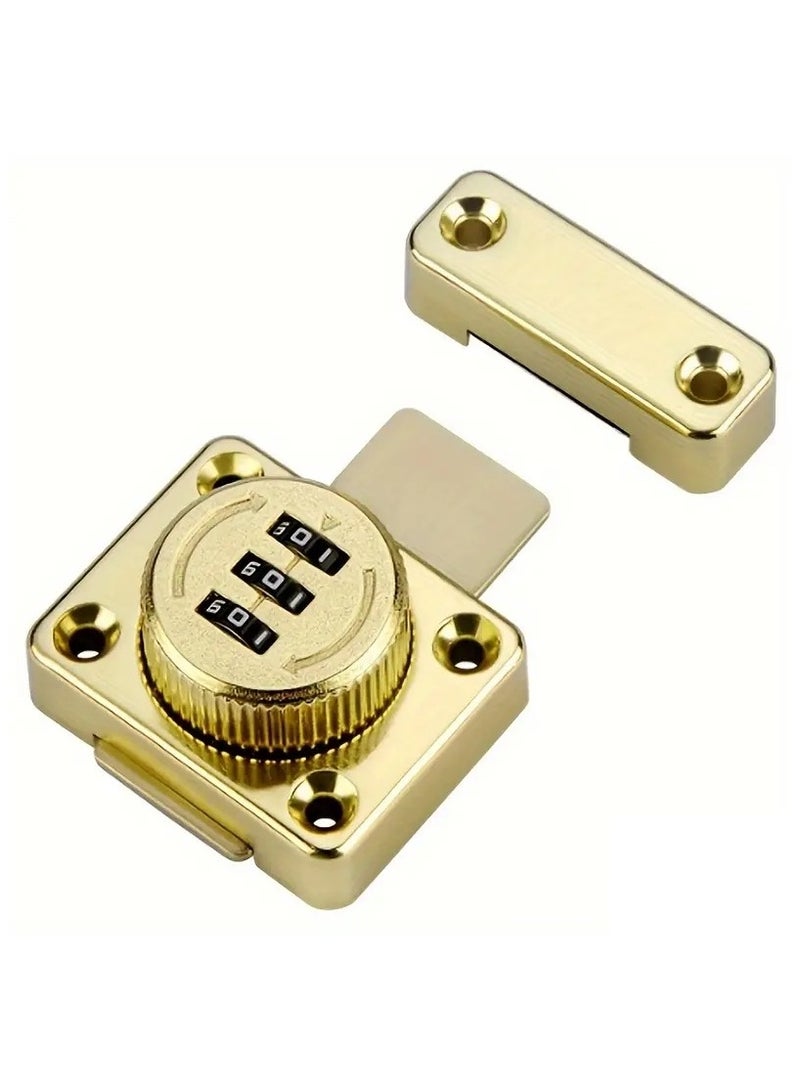 لوك قفل معدني صغير من الصلب المطلي من قطعتين،قفل بأرقام سرية للأدراج والخزائن والأبواب يثبت  ببراغي معدنية قفل أمان لغلق الأدراج والابواب 6 *5 سم أسود - Image 5