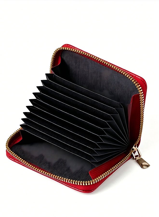 11-slot zipper folding card holder, anti-degaussing zipper, multi-function id coin purse - Image 3