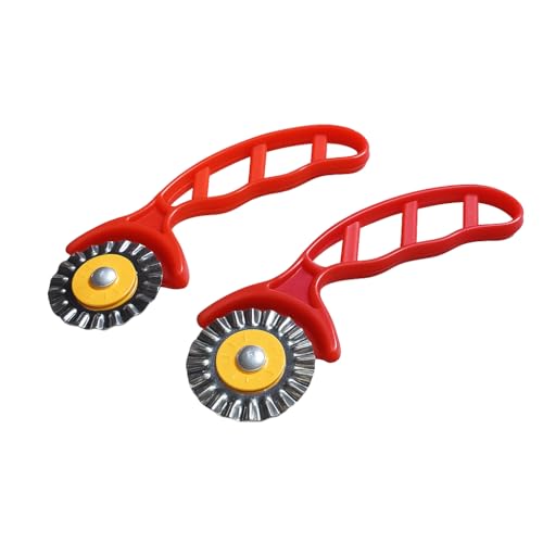 GS KITCHENWARE GS Multipurpose Karanji, Shankarpali, Pizza, Pastry & Sandwich Cutter | Fluted Wheel Roller with Plastic Handle | 5.5 cm Sharp Edge Set of 2. - Image 1