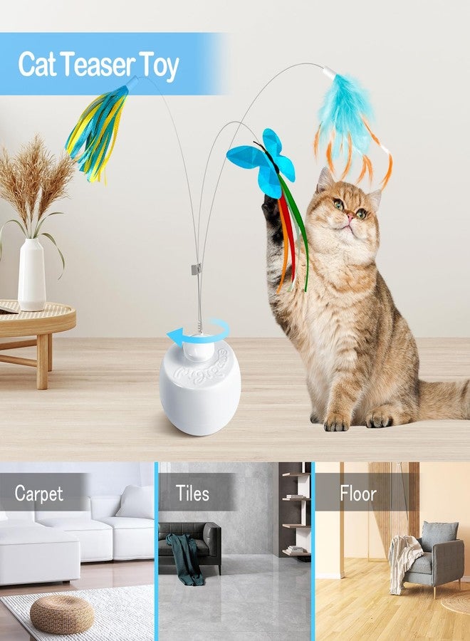 Migipaws Interactive Cat Toys, Butterfly & Feather Kitten Toy,Automatic Spinning Ball for Indoor Bored Cats,Self Play Intelligent Touch Senser, 3 Replacements - Image 5