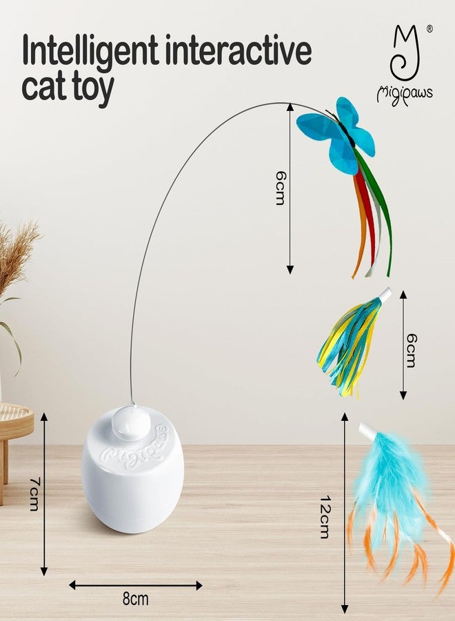 Migipaws Interactive Cat Toys, Butterfly & Feather Kitten Toy,Automatic Spinning Ball for Indoor Bored Cats,Self Play Intelligent Touch Senser, 3 Replacements - Image 2