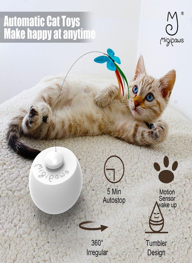 Migipaws Interactive Cat Toys, Butterfly & Feather Kitten Toy,Automatic Spinning Ball for Indoor Bored Cats,Self Play Intelligent Touch Senser, 3 Replacements - Image 4