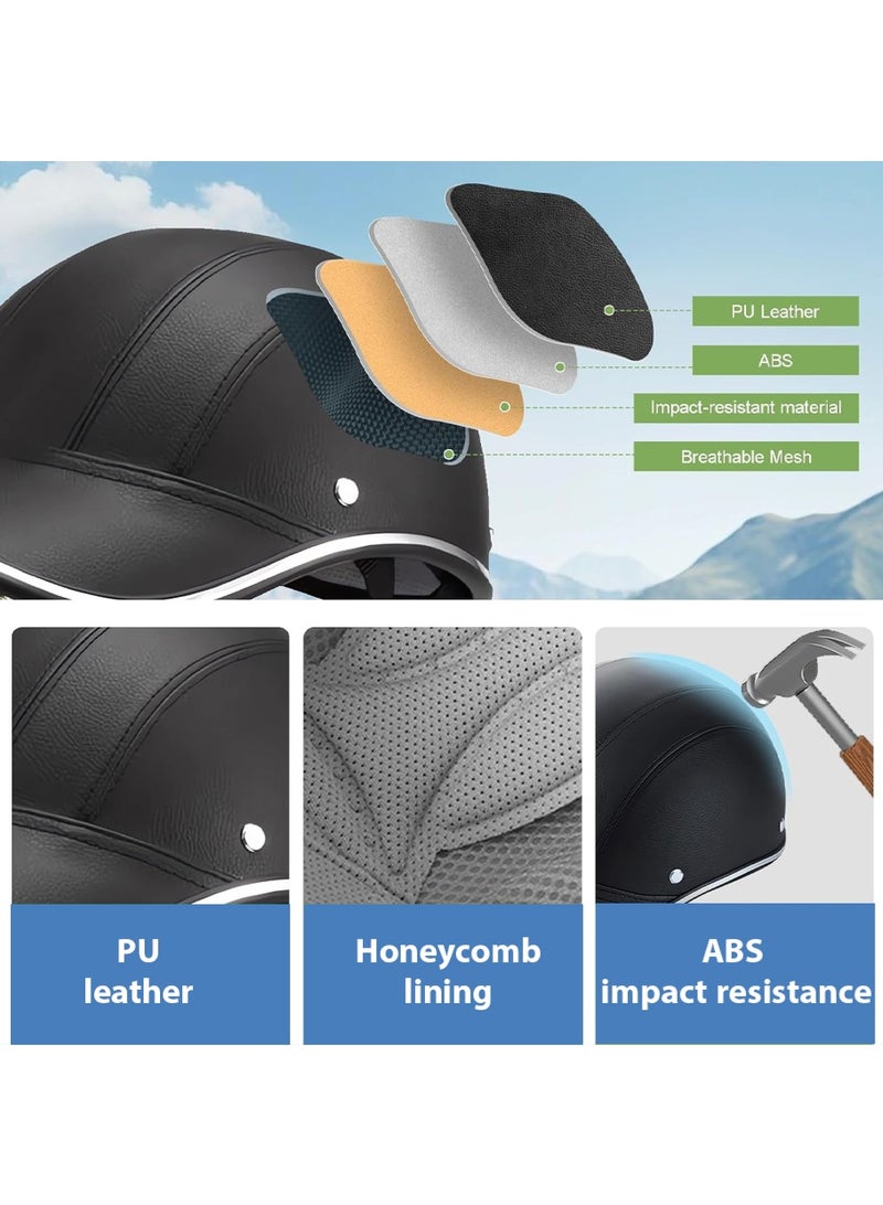 Leon Home Half helmet motorcycle helmet, bicycle helmet, baseball helmet (black)  - Image 5