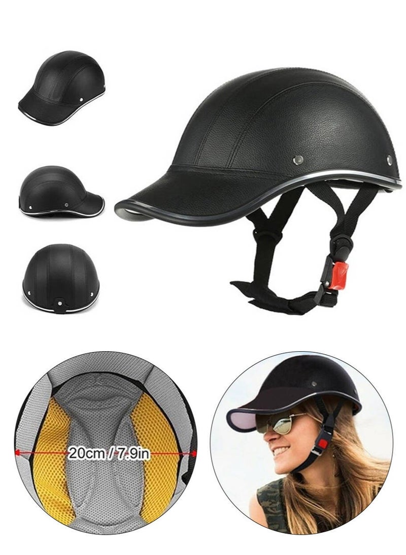 Leon Home Half helmet motorcycle helmet, bicycle helmet, baseball helmet (black)  - Image 1