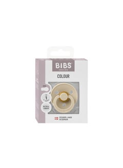 BIBS Pacifier Colour 1 PACK | Round Nipple Baby Pacifier | BPA Free Natural Rubber Latex Soother | Made in Denmark | Size 1 (0-6 months) Vanilla