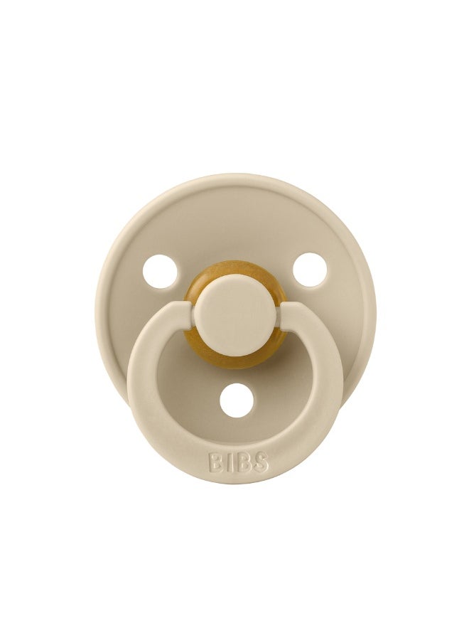 BIBS BIBS Pacifier Colour 1 PACK | Round Nipple Baby Pacifier | BPA Free Natural Rubber Latex Soother | Made in Denmark | Size 1 (0-6 months) Vanilla  - Image 2