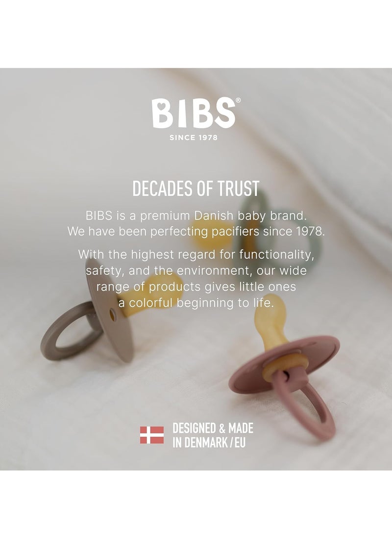 BIBS - BIBS Pacifier Colour 1 PACK | Round Nipple Baby Pacifier | BPA Free Natural Rubber Latex Soother | Made in Denmark | Size 1 (0-6 months) Vanilla - Image 1
