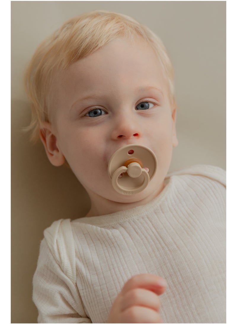 BIBS - BIBS Pacifier Colour 1 PACK | Round Nipple Baby Pacifier | BPA Free Natural Rubber Latex Soother | Made in Denmark | Size 1 (0-6 months) Vanilla - Image 1