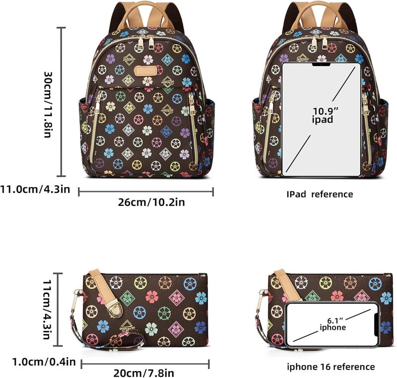 Makes Mini Backpack for Women, Stylish Daypack Purse Handbag Small Casual Daily Travel Bag, Lady Girls Gifts for Work School, 2pcs Sets - Image 5
