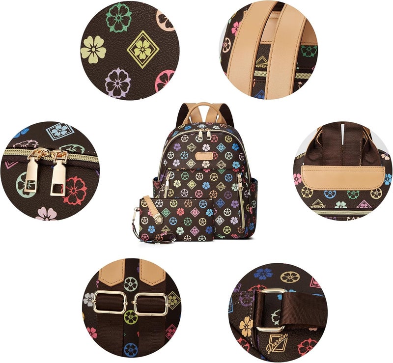 Makes Mini Backpack for Women, Stylish Daypack Purse Handbag Small Casual Daily Travel Bag, Lady Girls Gifts for Work School, 2pcs Sets - Image 4
