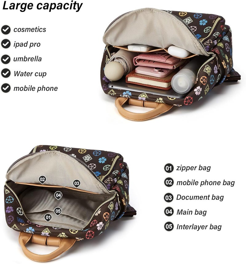 Makes Mini Backpack for Women, Stylish Daypack Purse Handbag Small Casual Daily Travel Bag, Lady Girls Gifts for Work School, 2pcs Sets - Image 3