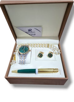 Rivoly A wonderful stainless steel men's set consisting of a watch, a rosary, a pen and cufflinks half steel  - Image 2