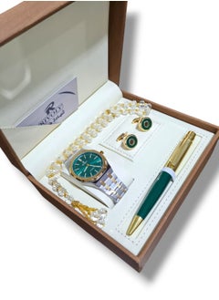 Rivoly A wonderful stainless steel men's set consisting of a watch, a rosary, a pen and cufflinks half steel  - Image 1