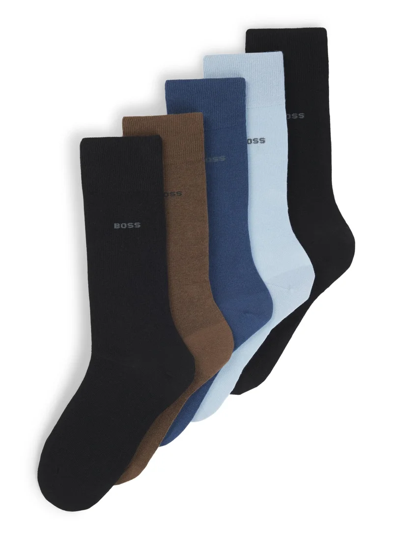 BOSS Five-pack of cotton-blend regular-length socks