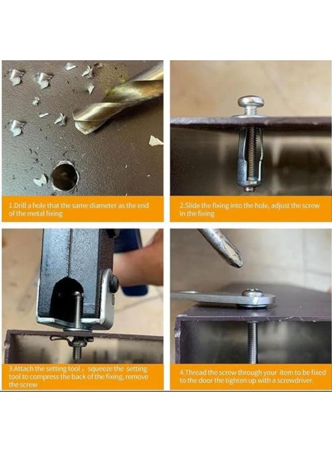 Expansion Screws Petal Nuts, 20 Pieces M4 Self Tapping Screws and Ribbed Anchors Assortment Screws Kit, Dowels with Screws Assembly for 0-5mm Mental Hollow Wall Iron Skin Hollow Plastic Sheet, 8X16MM - Image 3