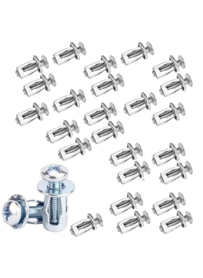 Expansion Screws Petal Nuts, 20 Pieces M4 Self Tapping Screws and Ribbed Anchors Assortment Screws Kit, Dowels with Screws Assembly for 0-5mm Mental Hollow Wall Iron Skin Hollow Plastic Sheet, 8X16MM - Image 1